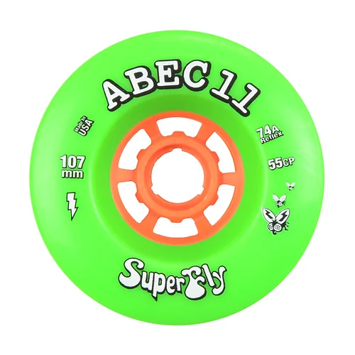 Skateboard Wheels For Rough Terrain-ABEC 11 Wheels SuperFly 107mm 74a Green 4 Pack