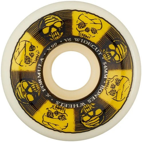 Skateboard Wheels For Rough Terrain-Bones Wheels X-Formula Black & Gold 99A V6 Wide-Cut