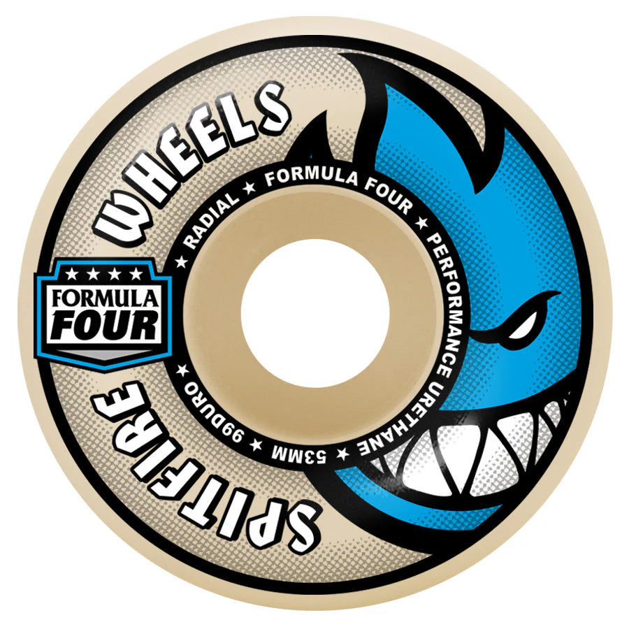 Skateboard Wheels For Aggressive Skating-Spitfire Formula Four Radial Wheels (99D) - (52/56mm)