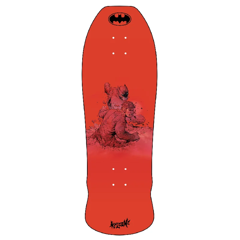 Skateboard Deck With Seamless Construction-Welcome x Batman Knockout on Early Grab Red/Black Dip 10" Skateboard Deck