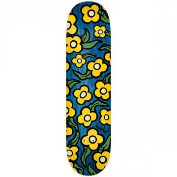 Skateboard Deck With Stronger Grip-Krooked Deck Wildstyle Flower 7.75 Blue