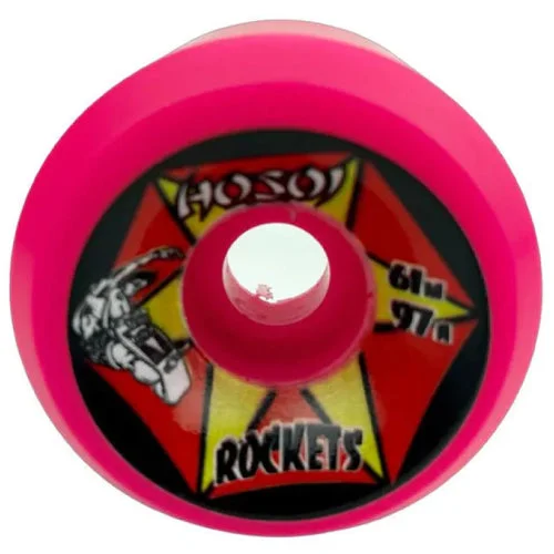 Skateboard Wheels With Durable Urethane-Hosoi Rockets Skateboard Wheels Pink 61MM 97A