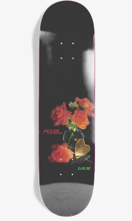 Skateboard Deck With Personalized Touch-Jacuzzi Unlimited Deck 8.25 Roses Louie Barletta Black