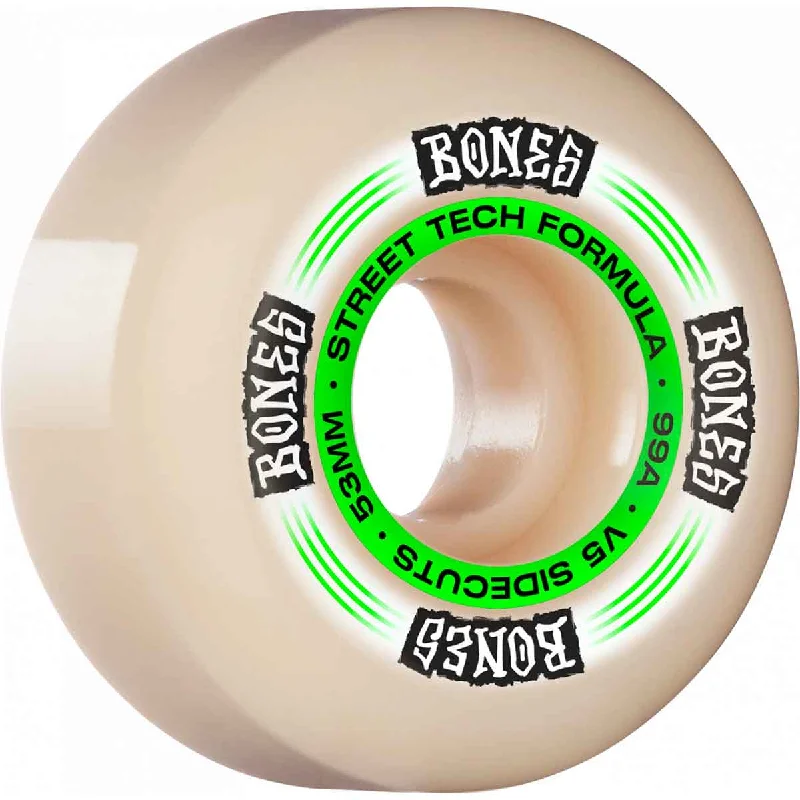 Skateboard Wheels With Precision Molded Surface-Bones 53mm V5 Sidecut Regulators Wheels White/Green