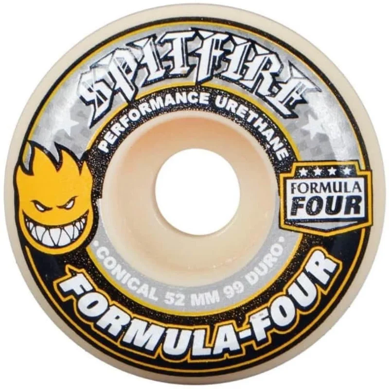 Skateboard Wheels For Longboards-Spitfire Formula Four Conical Wheels (99D) - (52mm)