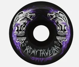 Skateboard Wheels With Superior Shock Resistance-Spitfire Wheels 56mm 99a Taviera Chimera Black