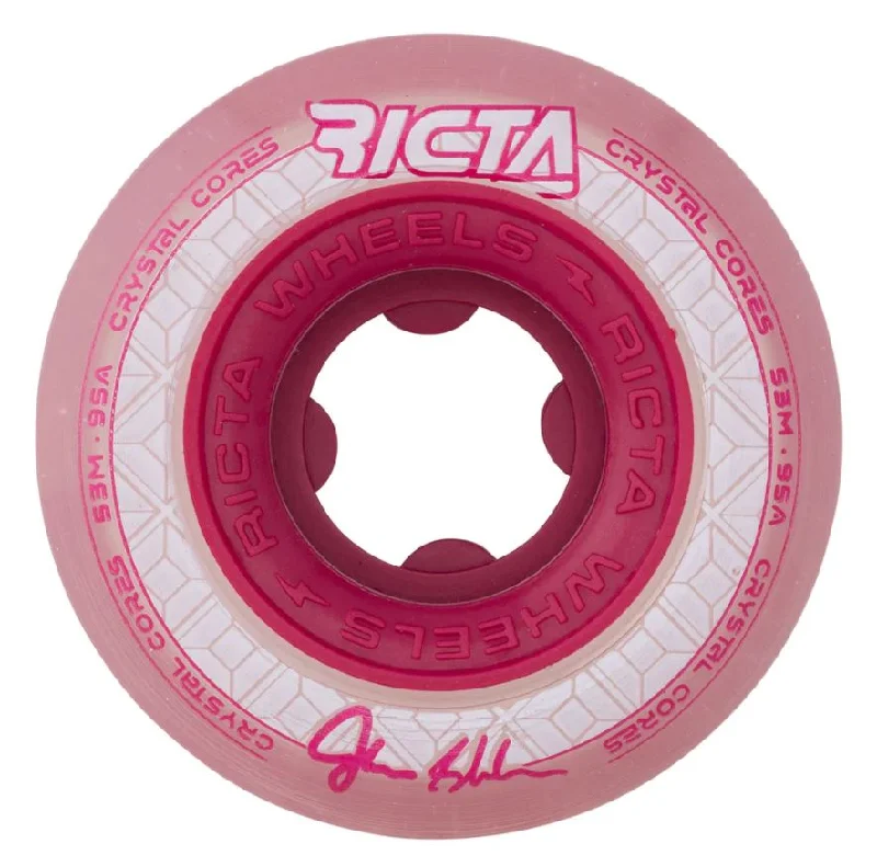 Skateboard Wheels For Smooth Pavement-Ricta Wheel 53mm Shanahan Crystal Cores Clear Metallic Red 95a