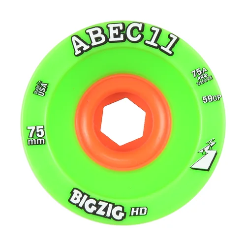 Skateboard Wheels With Hard Durometer-ABEC 11 Wheels Big Zig HD 75mm Green 4 Pack