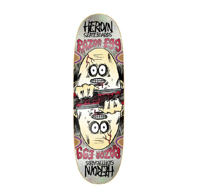 Skateboard Deck With Bamboo Construction-Heroin Deck Symmetrical Holo Egg 9.5