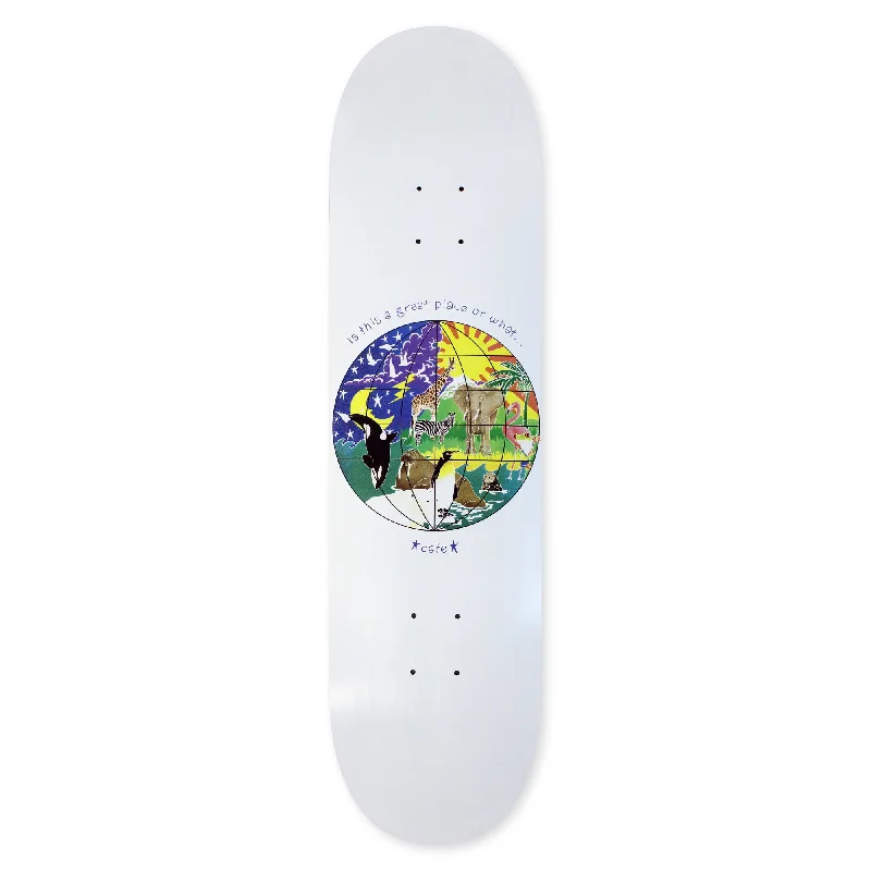 Skateboard Deck With Matte Finish-Skateboard Cafe Great Place Deck - White