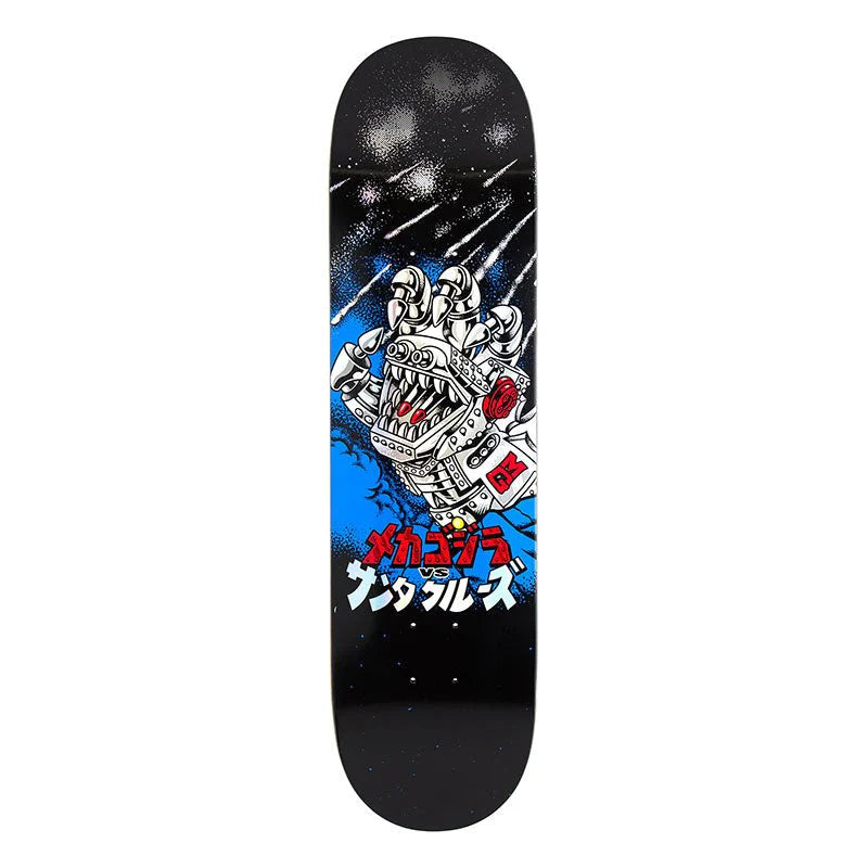 Skateboard Deck With Water-Resistant Finish-Santa Cruz Deck 8.0 Godzilla Mecha Hand