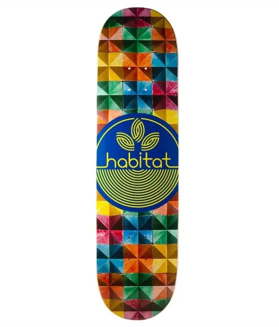 Skateboard Deck With Reinforced Nose And Tail-Habitat Deck 8.25 Modular Blue