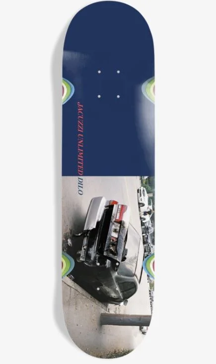 Skateboard Deck With Competitive Skating Specs-Jacuzzi Unlimited Deck 8.5 Burnt Out Navy John Dilo EX7