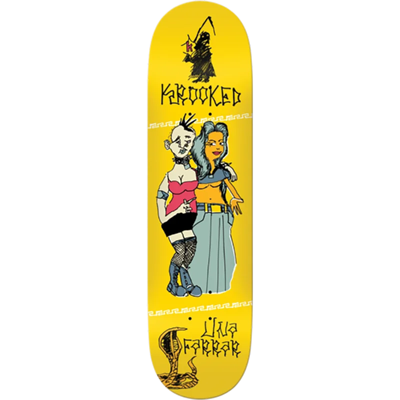 Skateboard Deck With Unique Designs-Krooked - Una Farrar Punx Deck Yellow (8.38)