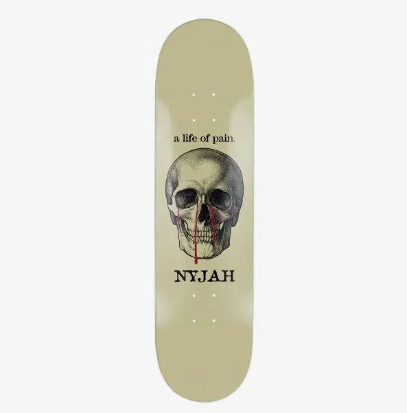 Skateboard Deck With Shock Absorption-Disorder Deck 8.5 Nyjah Life of Pain Cream