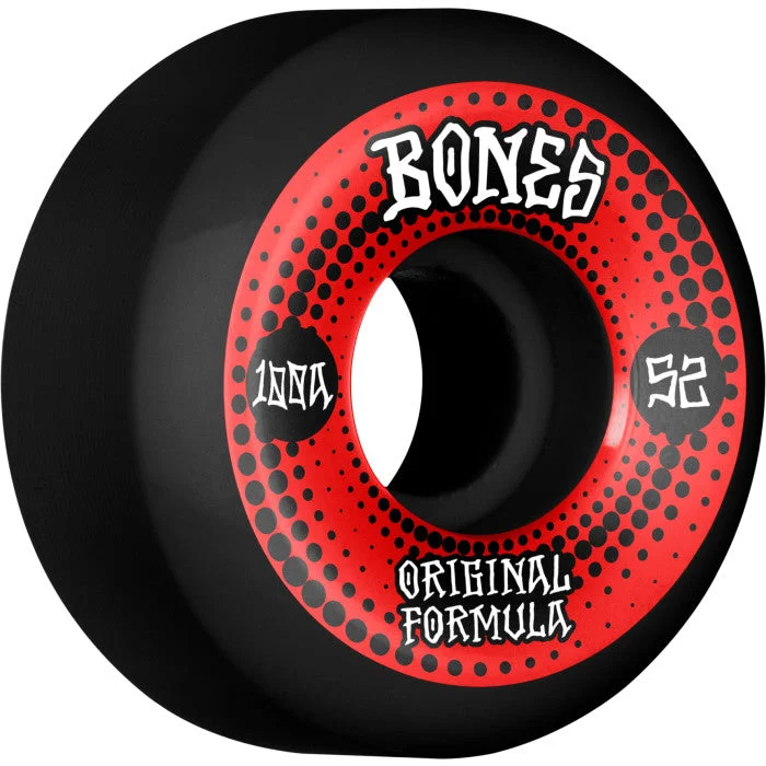 Skateboard Wheels For Extra Flex And Grip-Bones OG 100a V5 Sidecut Black - 52