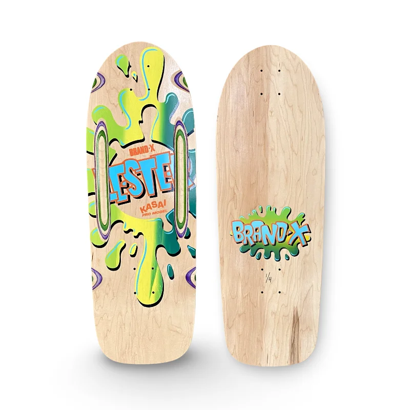 Skateboard Deck With Long-Lasting Performance-Lester Kasai 10”x30” HAND-PAINTED Limited Edition, Routed Deck (1 of 4)