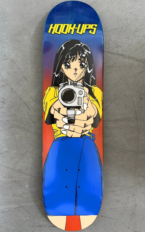 Skateboard Deck With Reinforced Tail-1 of 1 SIGNED Barrel of a Gun - 8 X 31.75 HAND PAINTED ANODIZED BLUE/ORANGE