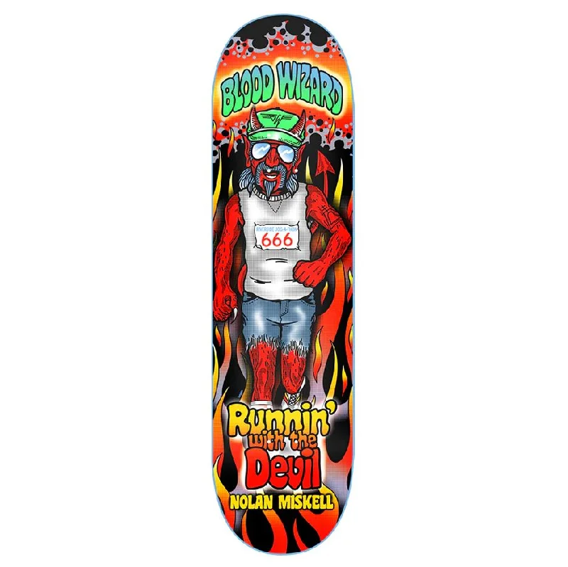 Skateboard Deck With Weatherproof Protection-Blood Wizard Deck Runnin With The Devil Miskell 8.6