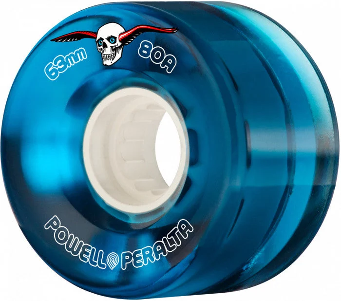 Skateboard Wheels With High-End Polyurethane-Powell Cruiser Wheel 63mm - Blue Clear 80A