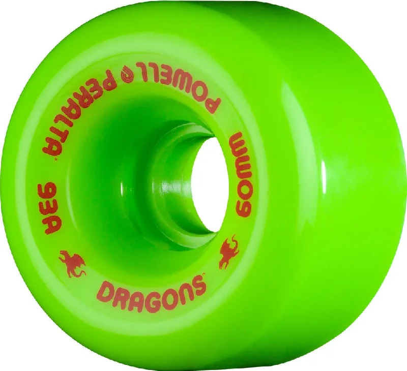 Skateboard Wheels With Personalized Engraving-Powell Wheels Dragon Formula 60mm 93a 60 x 39 Green