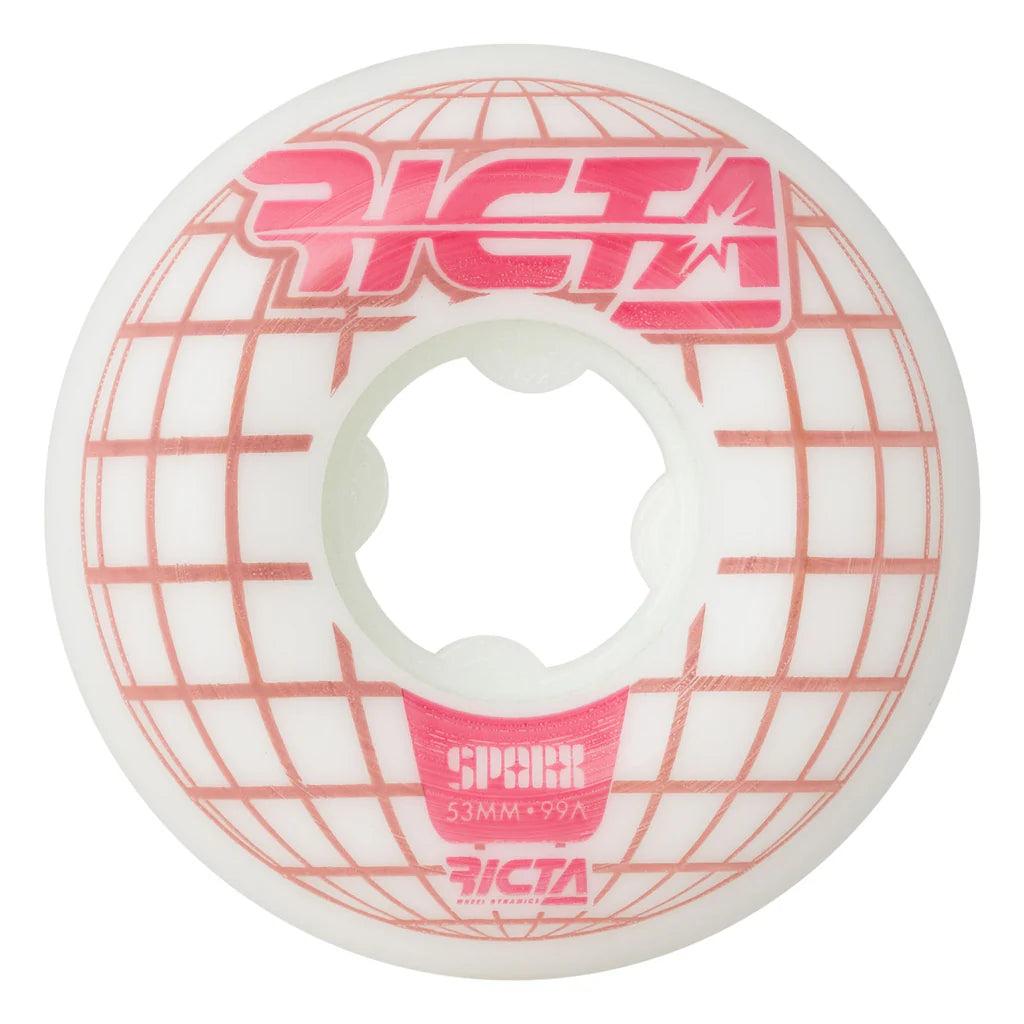 Skateboard Wheels With Extra Responsive Design-Ricta Wheel 53mm Mainframe Sparx 99a White