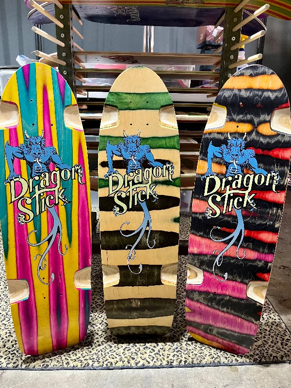 Skateboard Deck With Popsicle Shape-Dragon Stick ONE-OF-A-KIND & HAND-PAINTED CRUISER Deck or Complete 8.5”x31” (PRE-ORDER, APRIL)