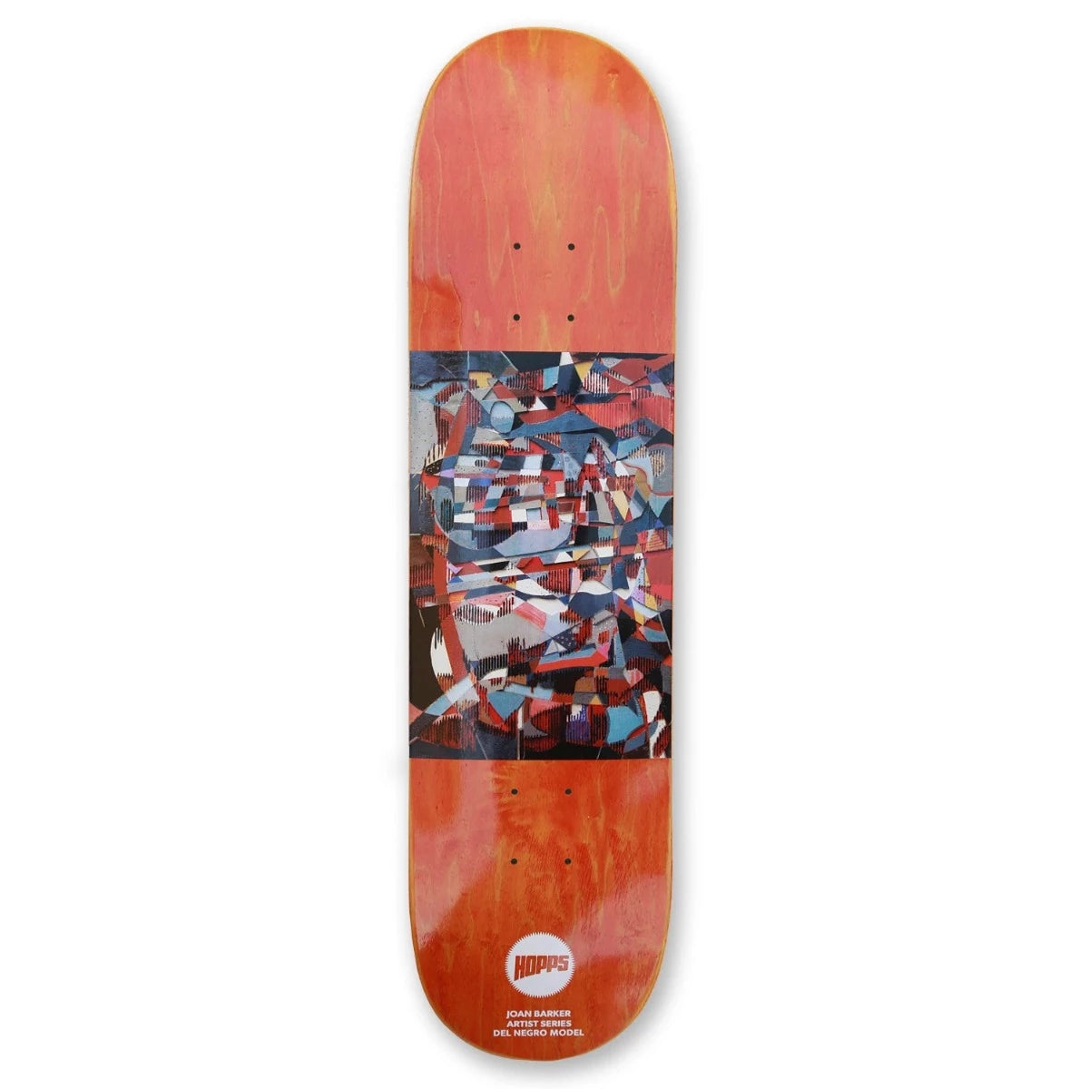 Skateboard Deck With Extra Strength-Hopps Skateboards Del Negro Joan Barker Abstract Series Deck