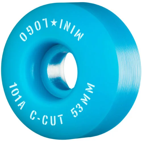 Skateboard Wheels With Smooth Rolling-Mini Logo Skateboard C-cut Wheels Blue 53MM 101A