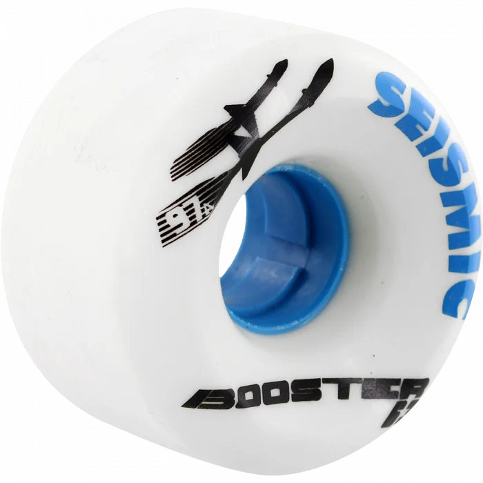 Skateboard Wheels With Best Street Performance-Seismic Skateboard Wheels - Booster 63mm 97a White/Blue