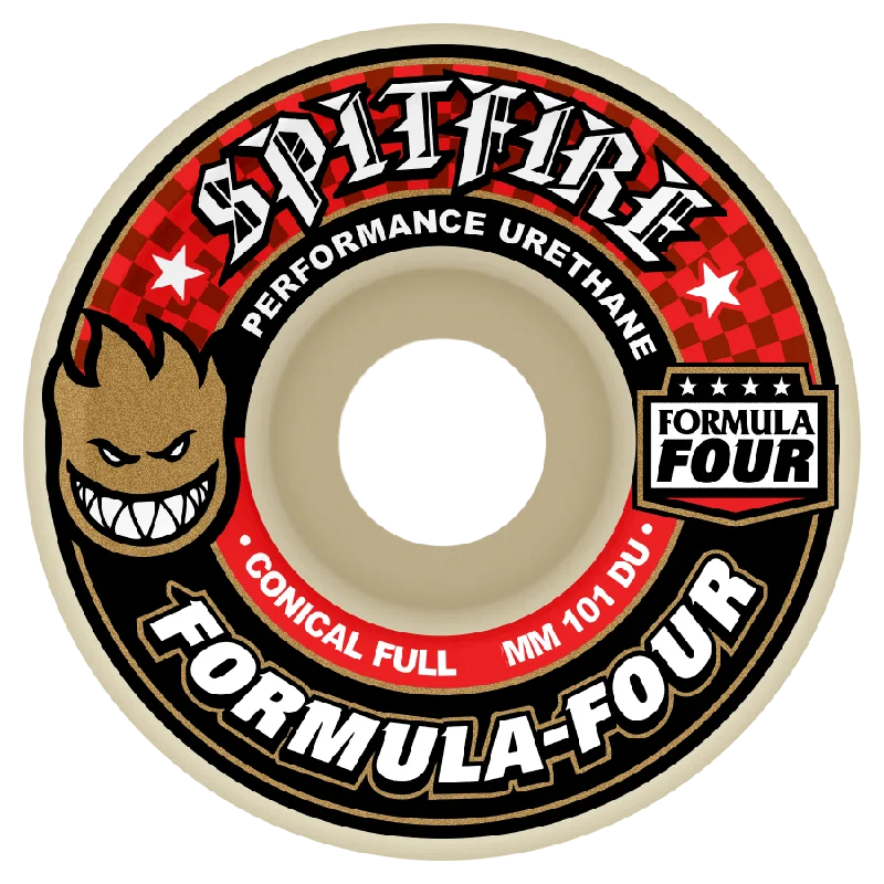 Skateboard Wheels For Extra Tough Tricks-Spitfire Formula Four Conical Full 101D Wheels - (56mm)