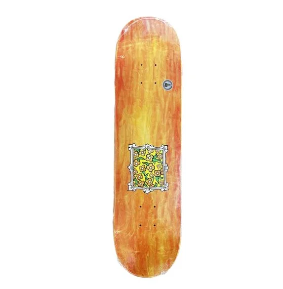 Skateboard Deck With Weatherproof Protection-Krooked Deck Flower Frame Embossed 8.06