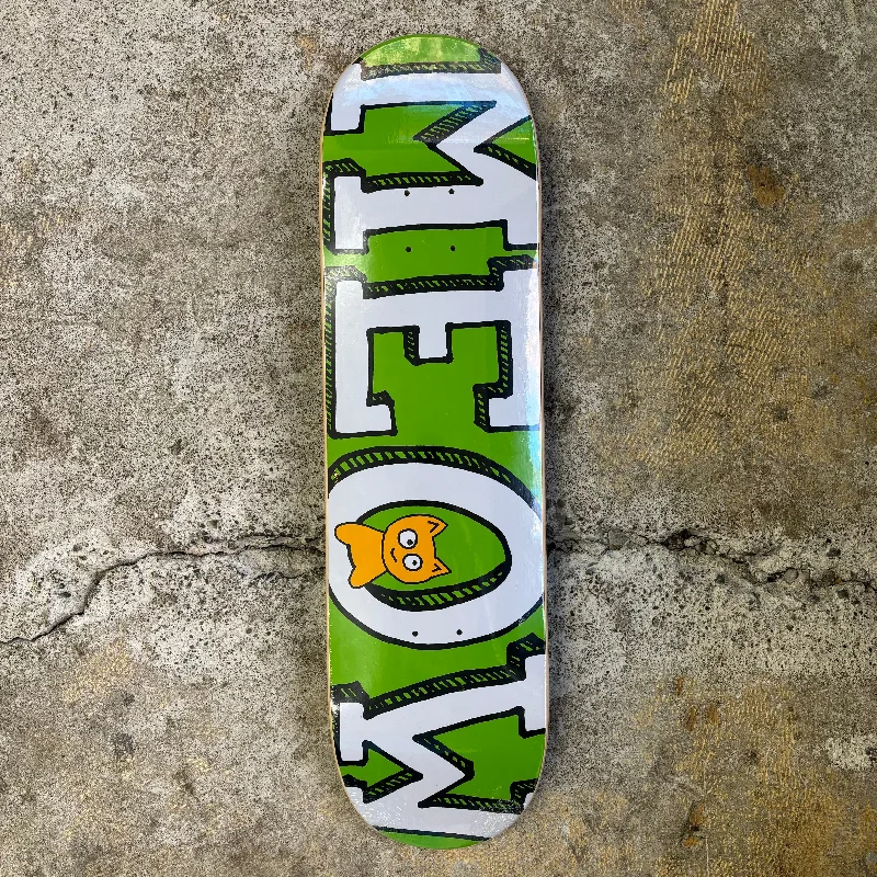 Skateboard Deck For Expert-Level Skaters-Meow Brand Logo Deck 8.25 (Green)