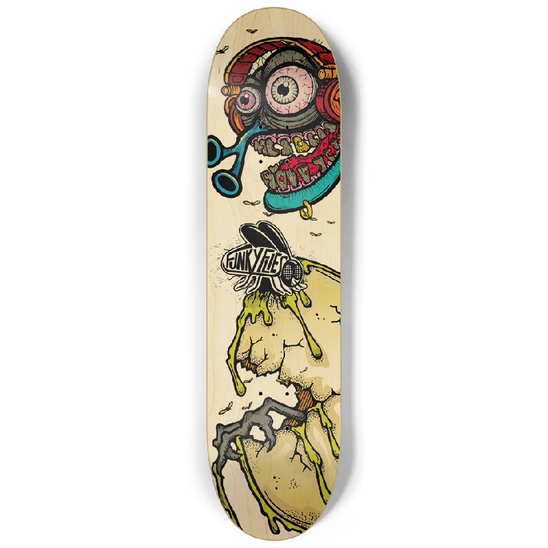 Skateboard Deck With Custom Graphics-8.25 Funky Flies Hatching Custom Skateboard