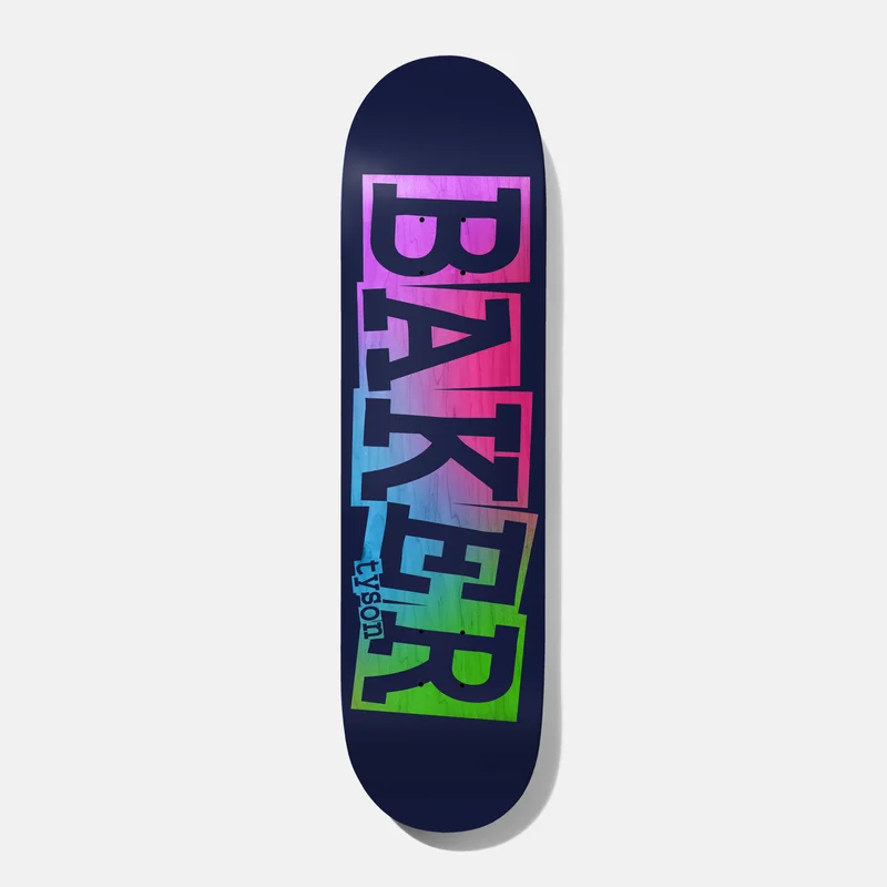 Skateboard Deck With Premium Craftsmanship-Baker Deck TP Ribbon Navy Rainbow 8.25