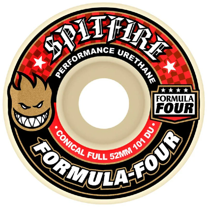 Skateboard Wheels With Reinforced Edges-Spitfire Conical Full Formula Four 101D 52mm - Skateboard Wheels