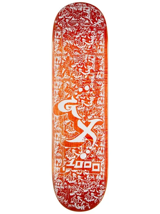 Skateboard Deck With Double Kicktail-Gx1000 Mono Carlyle White Deck - 8.5