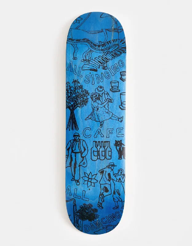 Skateboard Deck With Ultimate Versatility-Skateboard Cafe "Gaurab Sketches" C2 Skateboard Deck - Blue