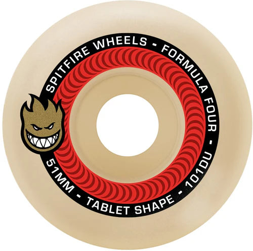 Skateboard Wheels With Extra Long Lifespan-Spitfire Formula Four Tablets (101D)- (51mm)