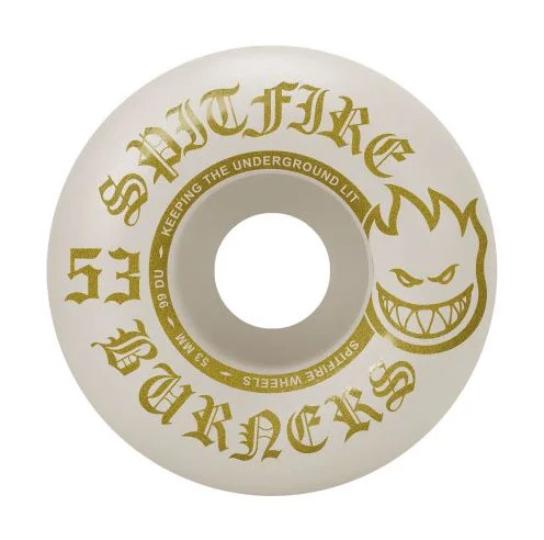 Skateboard Wheels With UV Protection-Spitfire Wheels 53mm 99a Bighead Shape White/Gold