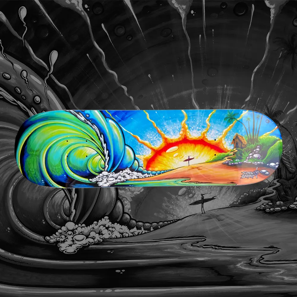 Skateboard Deck With Wide Surface-Sunrise Skateboard Deck