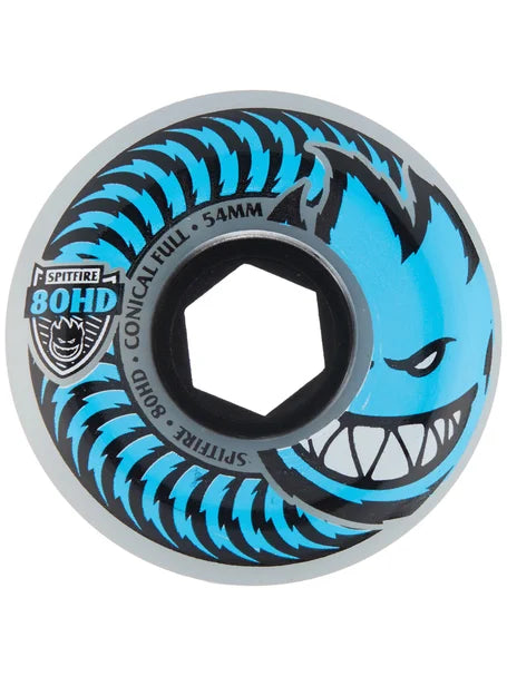 Skateboard Wheels For Steady Ride Performance-Spitfire 80HD Conical Full Cruiser Wheels - 54/56/58