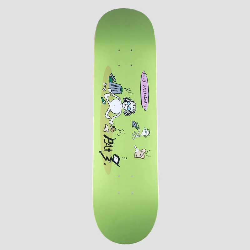 Skateboard Deck With Concave Shape-Garbage Eater - Pat G Deck (Green)