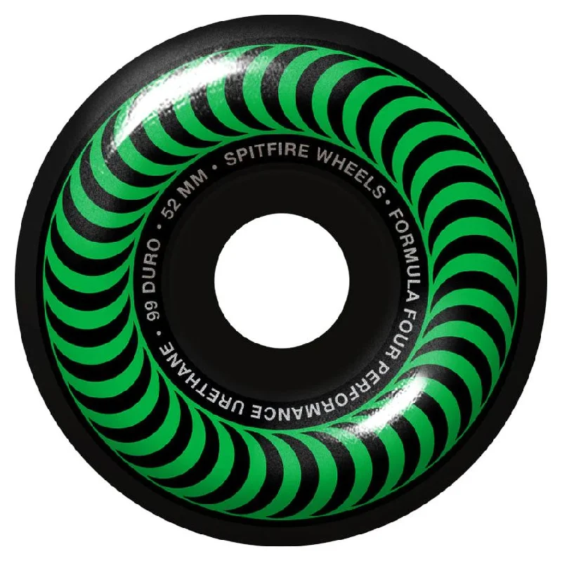 Skateboard Wheels With Lightweight Design-Spitfire Wheels 52mm Classics Green/Black 99