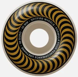 Skateboard Wheels With Pro-Level Performance-Spitfire Wheel 50mm Formula4 Classics Natural/Gold