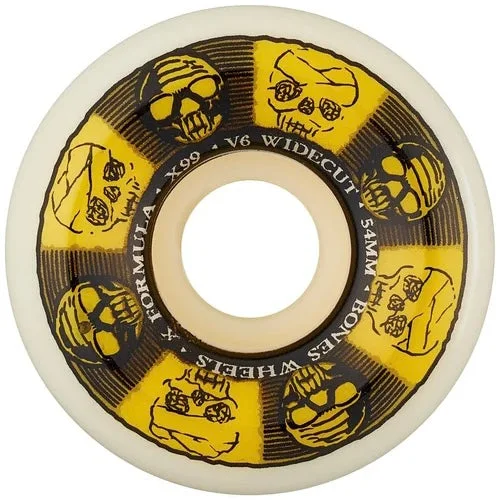 Skateboard Wheels For Aggressive Skating-Bones X-Formula Black & Gold V6 Wide-Cut X-99a 54mm - Skateboard Wheels